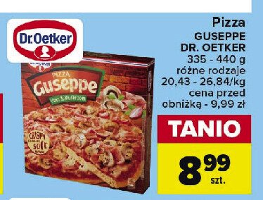 Pizza z szynką i pieczarkami Dr. oetker guseppe promocja w Carrefour Market
