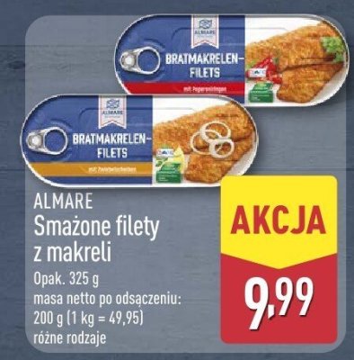 Smażone filety z makreli promocja w Aldi