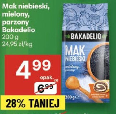 Mak niebieski, mielony, parzony Bakadelio 200g promocja w Delikatesy Centrum