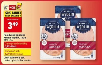 Polędwica Sopocka Kraina Wedlin, 140 g promocja w Biedronka