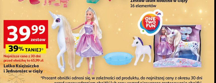 Lalka księżniczka z jednorożcem One two fun promocja w Auchan