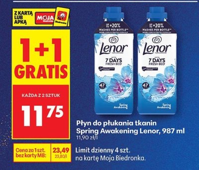 Płyn do płukania tkanin Spring Awakening Lenor, 987 ml promocja w Biedronka