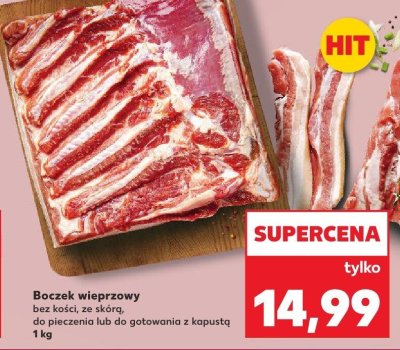 Boczek wieprzowy bez kości ze skórą do pieczenia lub gotowania z kapustą promocja w Kaufland