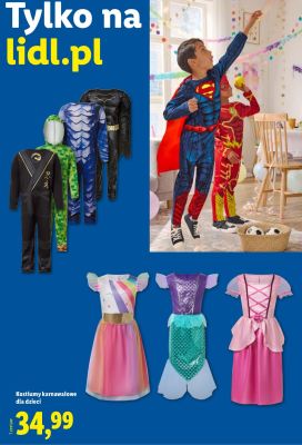 Kostiumy karnawałowe dla dzieci promocja w Lidl