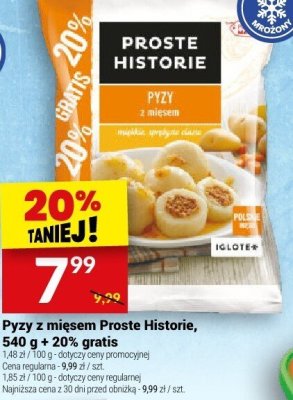 Pyzy z mięsem Proste Historie, 540 g + 20% gratis promocja w Twój Market
