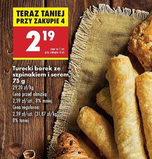 Borek ze szpinakiem i serem promocja w Biedronka