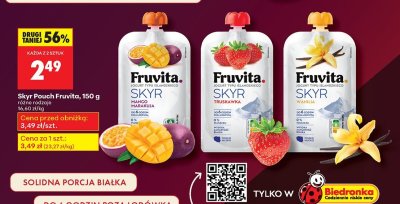 Skyr Pouch truskawka promocja w Biedronka