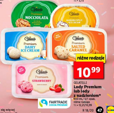 Lody premium salad carmel Gelatelli promocja