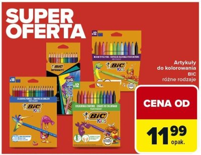 Artykuły do kolorowania BIC różne rodzaje promocja w Carrefour