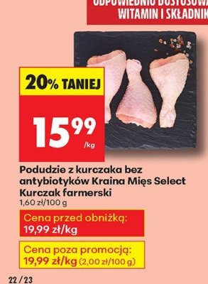 Podudzie z kurczaka bez antybiotyków Kraina Mięs Select Kurczak farmerski promocja w Biedronka