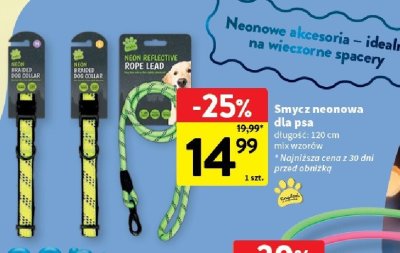 Smycz neonowa dla psa promocja w Intermarche