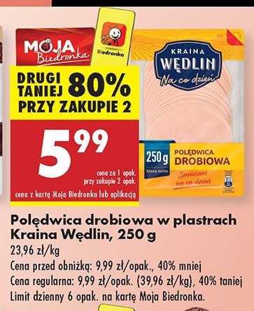 Polędwica drobiowa Kraina wędlin promocja w Biedronka