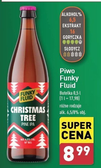 Piwo Funky fluid christmas tree promocja w Aldi