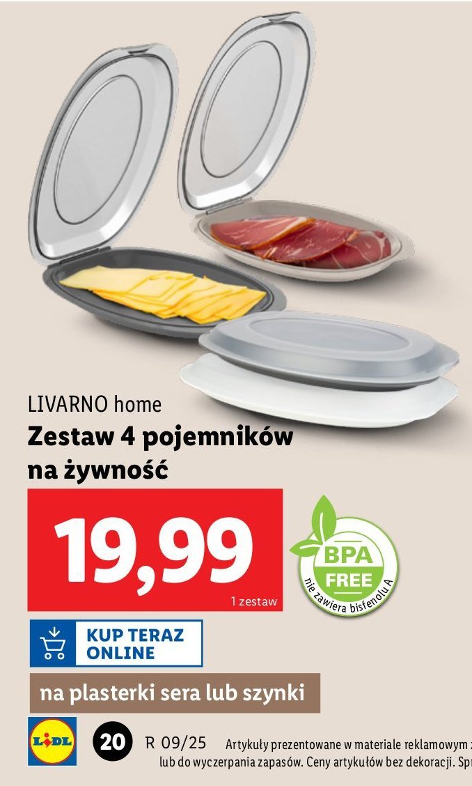 Pojemniki na żywność 25 x 17 x 3.2 cm LIVARNO HOME promocja