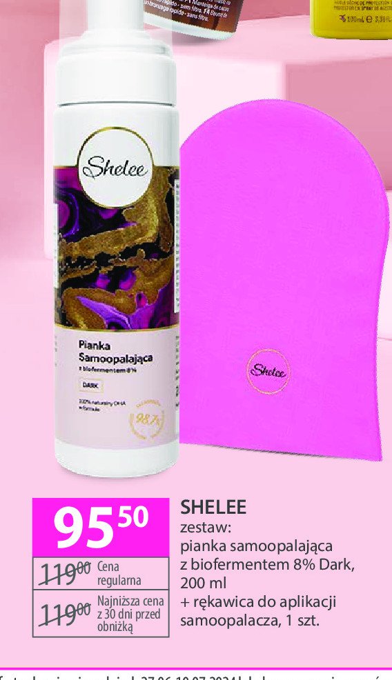 Pianka samoopalająca 8 % dark + rękawica do aplikacji Shelee promocja