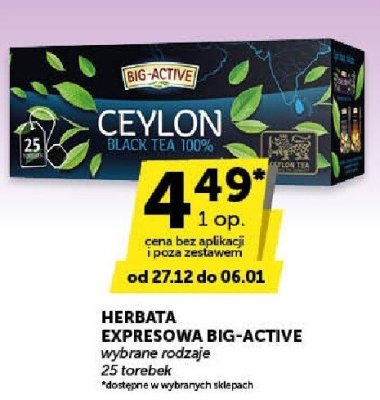 Herbata ekspresowa Ceylon Big-Active wybrane rodzaje promocja w Groszek
