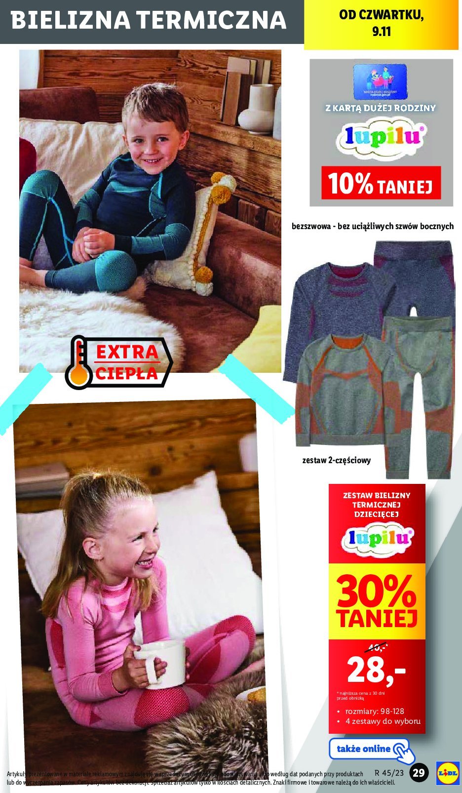 Komplet bielizny termicznej Lupilu promocja
