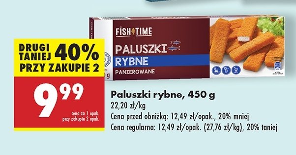 Paluszki rybne panierowane Fish time promocja