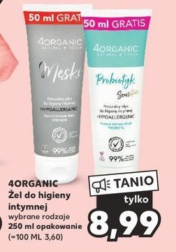 Płyn hipoalergiczny do higieny intymnej 4ORGANIC MĘSKI promocja