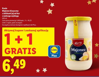Majonez klasyczny z żółtkami jaj od kur z wolnego wybiegu Kania promocja w Lidl
