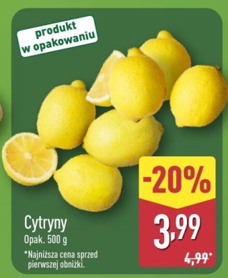 Cytryny 500 g promocja w Aldi