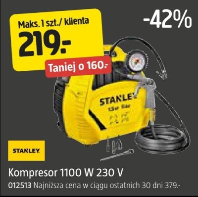 Kompresor STANLEY 1100 W 230 V promocja w Jula