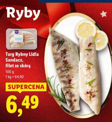 Filet ze skórą sandacz Targ Rybny Lidla 100g promocja w Lidl