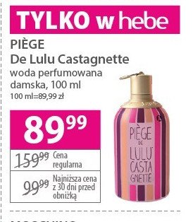 Woda perfumowana damska PIEGE DE LULU CASTAGNETTE promocja