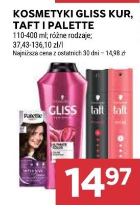 Kosmetyki Gliss Kur, Taft i Palette promocja w Stokrotka