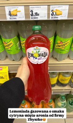 Lemoniada gazowana cytryna-mięta-aronia promocja w Intermarche