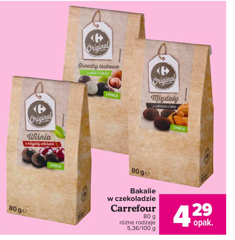 Orzechy laskowe w czekoladzie Carrefour promocja
