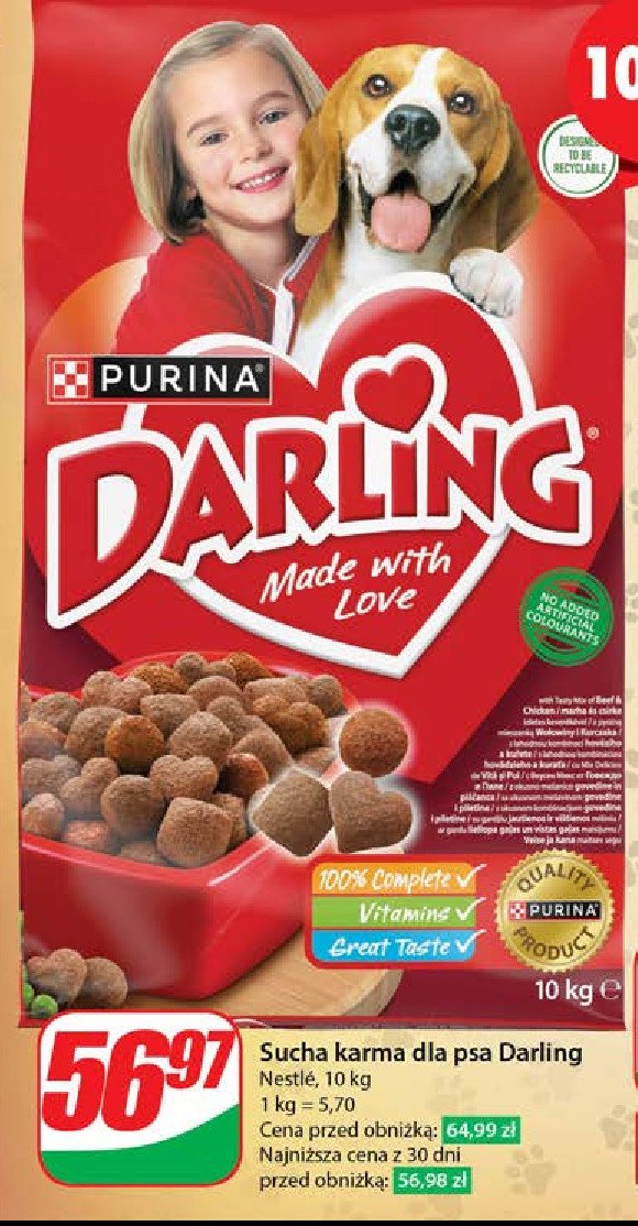 Karma dla psa mięso-warzywa Purina darling promocja