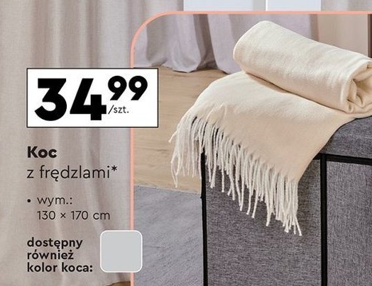 Koc z frędzlami 130 x 170 cm Smukee home promocja