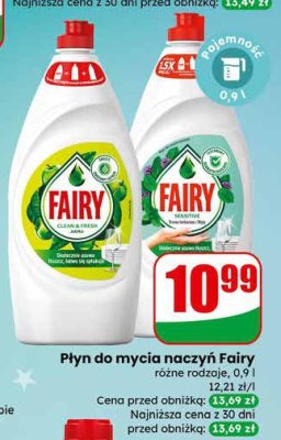 Płyn do mycia naczyń Fairy promocja w Dino