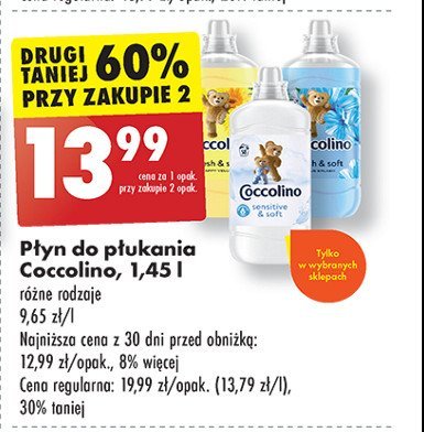 Płyn do płukania COCCOLINO SENSITIVE promocja