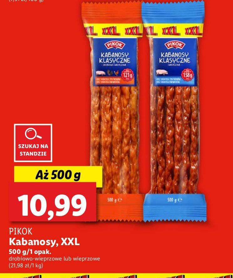 Kabanosy drobiowe Pikok promocja w Lidl