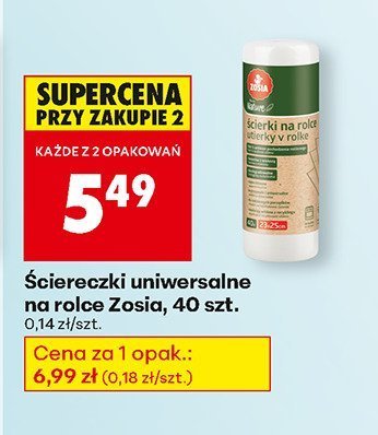 Ściereczki uniwersalne na rolce Zosia, 40 szt. promocja w Biedronka
