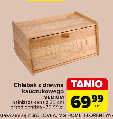 Chlebak z drewna kauczukowego medium promocja w Carrefour