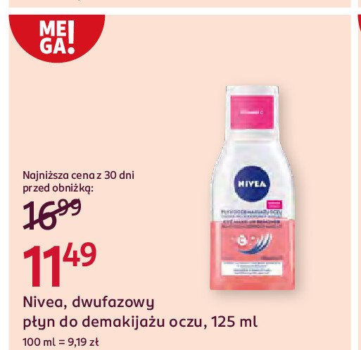 Płyn dwufazowy pielęgnacyjny do demakijażu oczu Nivea visage demakijaż promocja w Rossmann