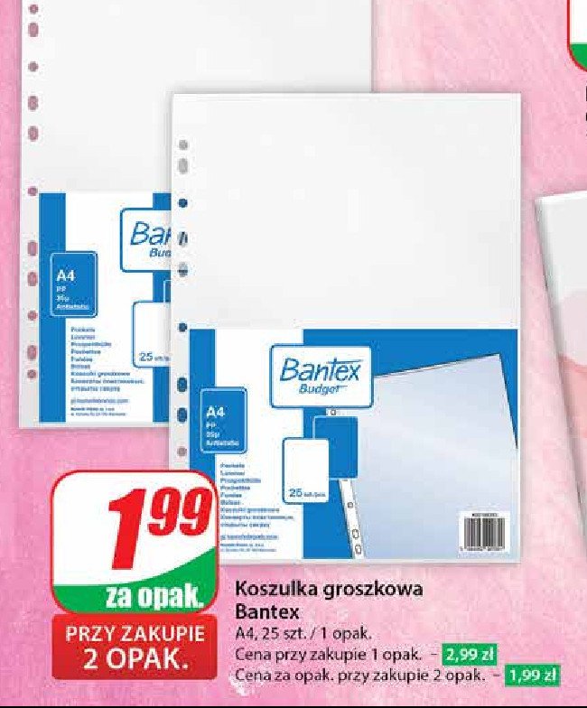 Koszulki a4 Bantex promocja w Dino