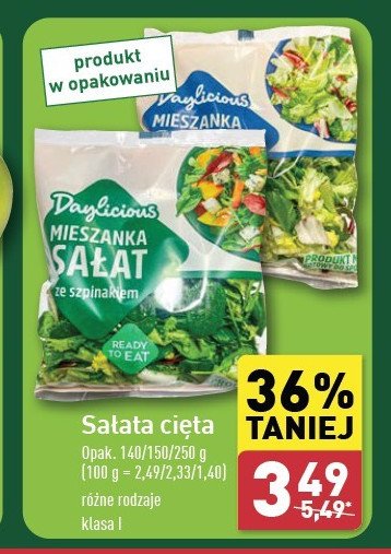 Mieszanka sałat ze szpinakiem Daylicious promocja w Aldi