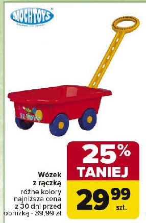 Wózek duży z rączką Mochtoys promocja w Carrefour