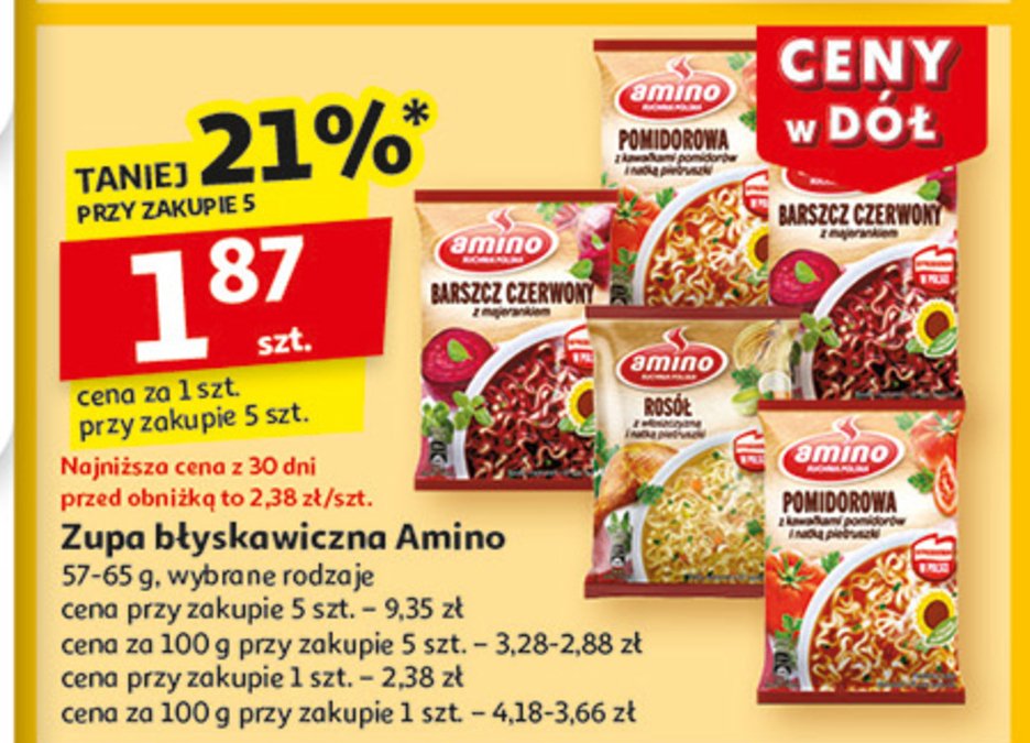 Barszcz czerwony Amino promocja w Auchan