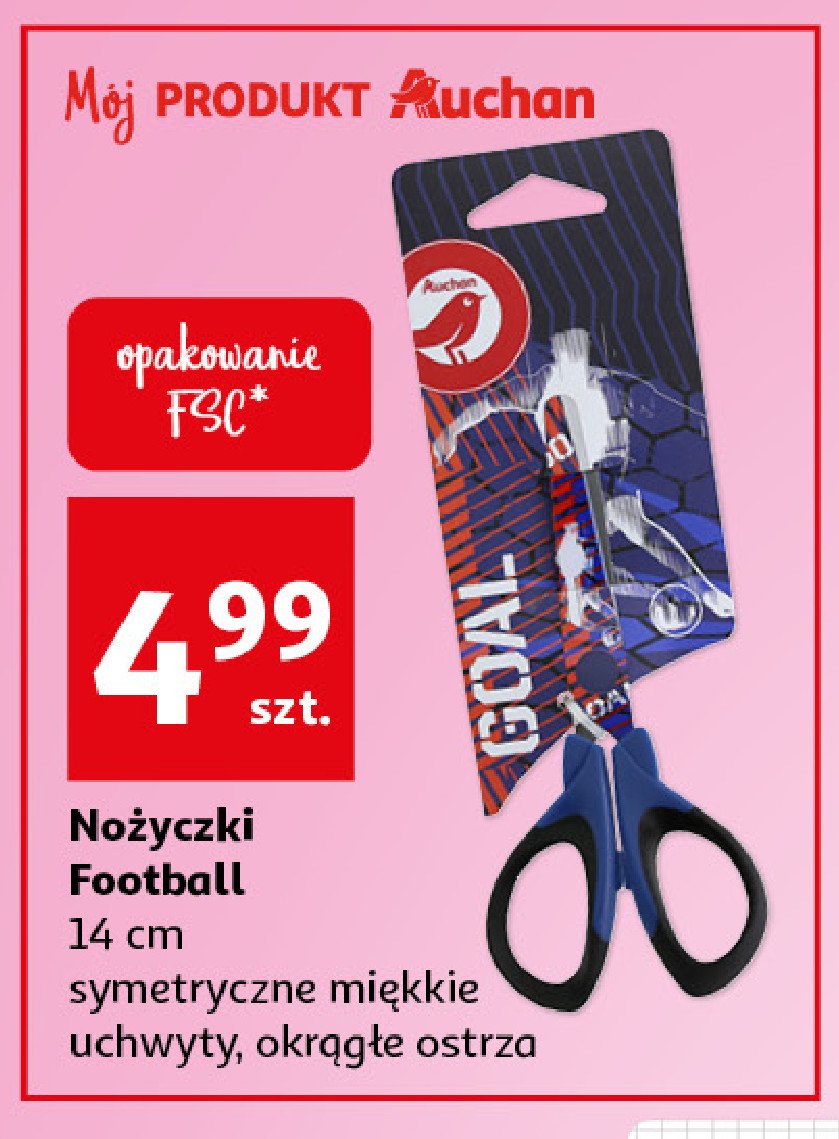 Nożyczki zaokrąglone doofball 14 cm Auchan promocja