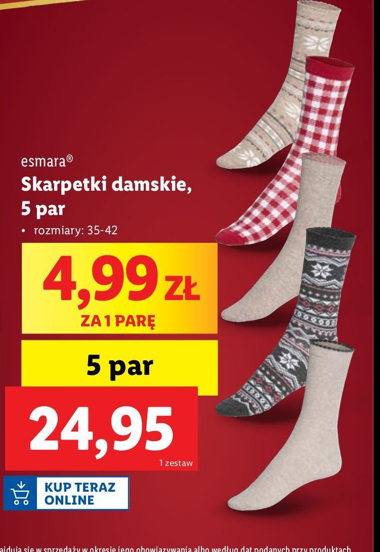 Skarpetki damskie rozm. 35-42 Esmara promocja