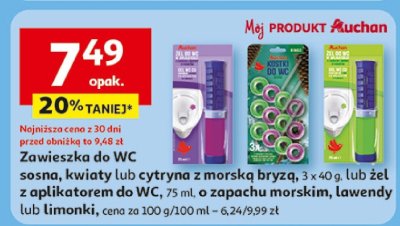 Zawieszka do WC sosna, kwiaty lub cytryna z morską bryzą promocja w Auchan