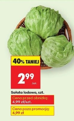Sałata lodowa 1 szt. promocja w Biedronka