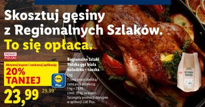 Gęś biała kołudzka tuszka Regionalne Szlaki Polska promocja w Lidl