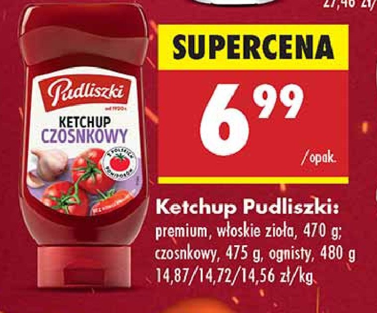 Ketchup 艂agodny premium Pudliszki promocja