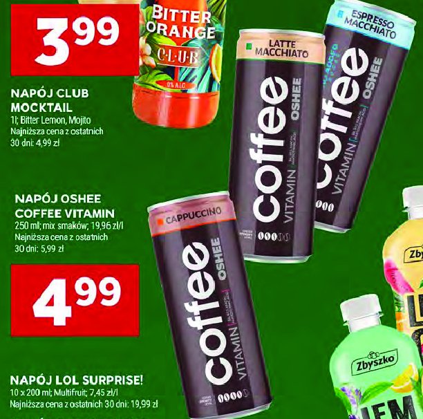Nap贸j kawowy latte macchiato Oshee coffee promocja